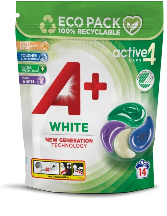 A+ White Active4 tvättkapslar 14 st