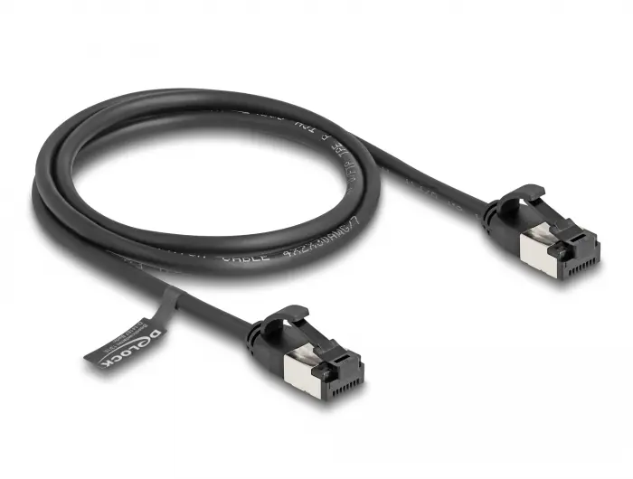 Delock Cat 8.1 U/FTP Flexibel RJ45-kabel, 1m – Svart, bild 2