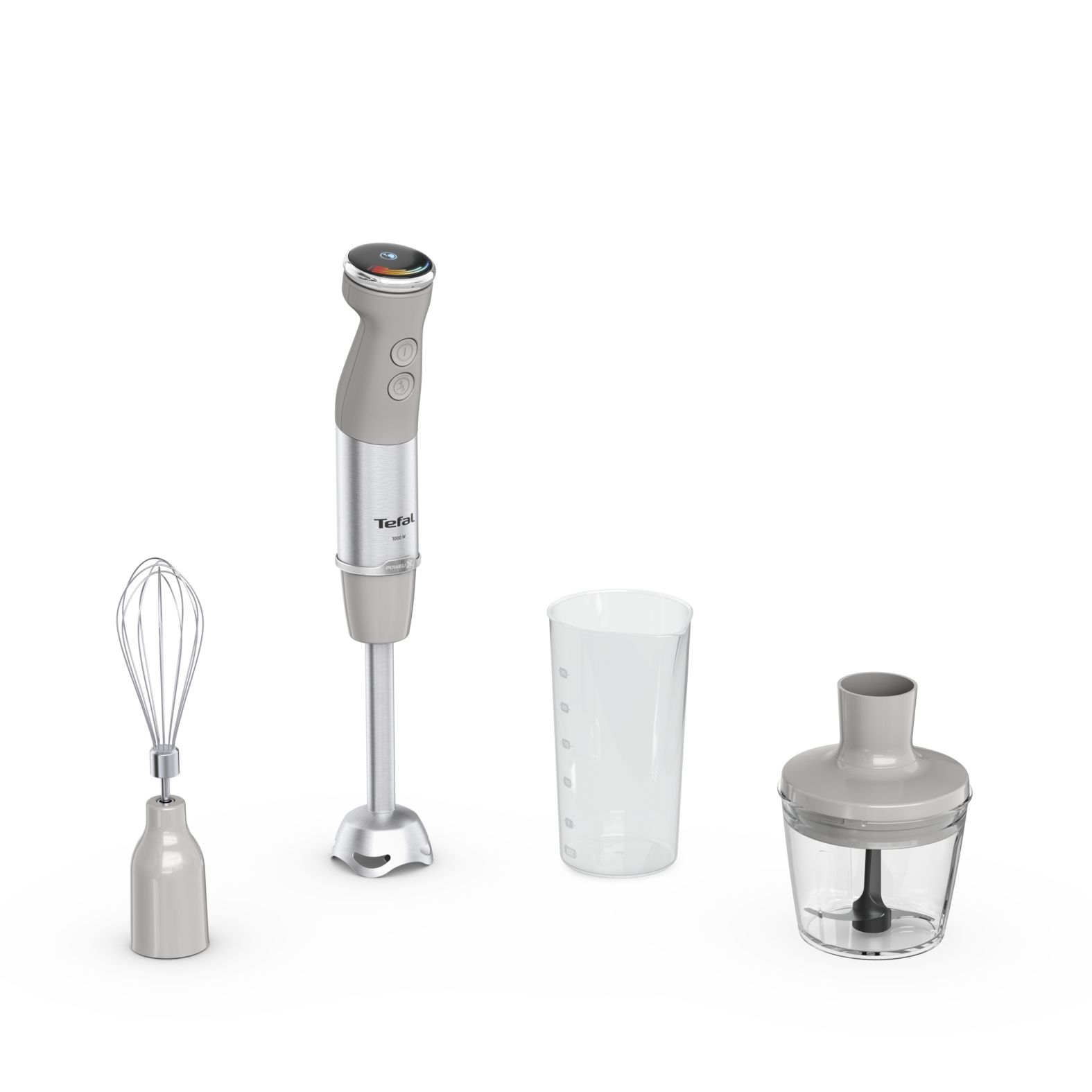 Tefal Quickchef+ HB673B30, Stavmixer, 1000 W, Grå, Rostfritt stål