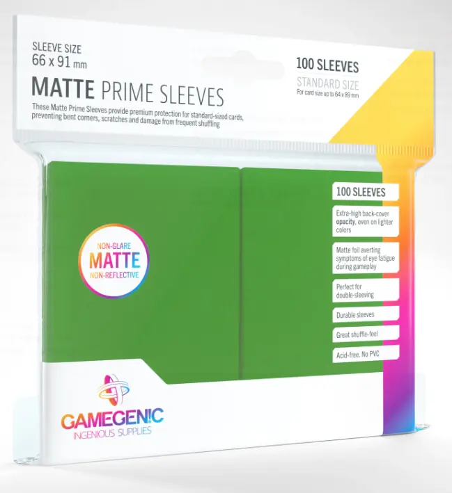 Gamegenic Matte Prime Sleeves Green (100 st), bild 2