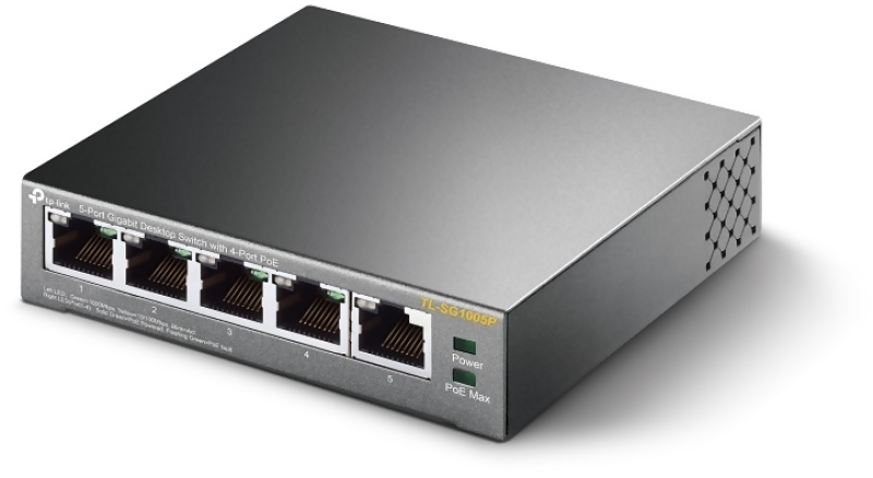 TP-Link TL-SG1005P 5-Port GbE Switch med 4-Port PoE
