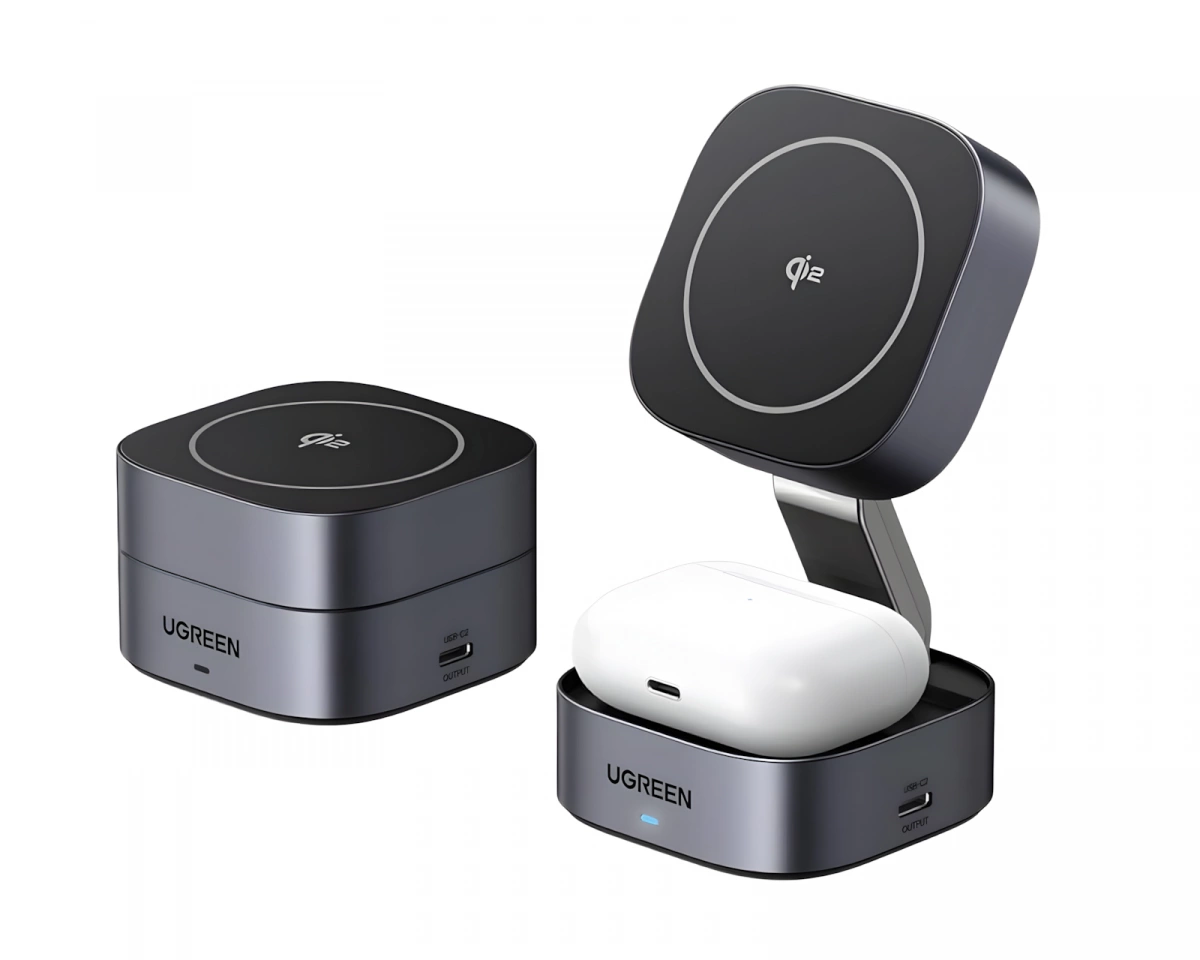 UGREEN Qi 2-i-1 MagSafe Trådlös Laddare med USB-C-port