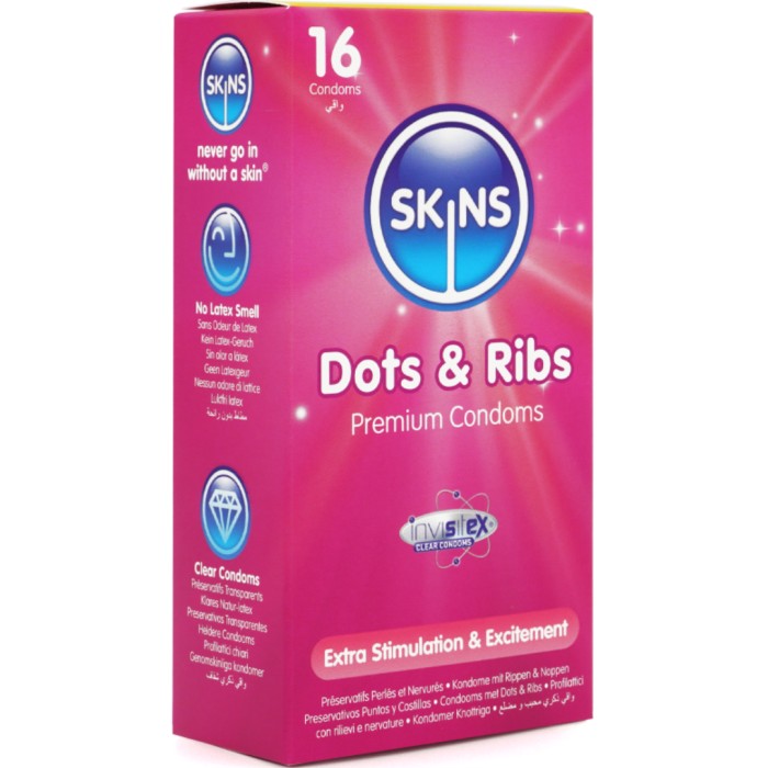 Skins Kondomer Dots & Ribs 16-pack