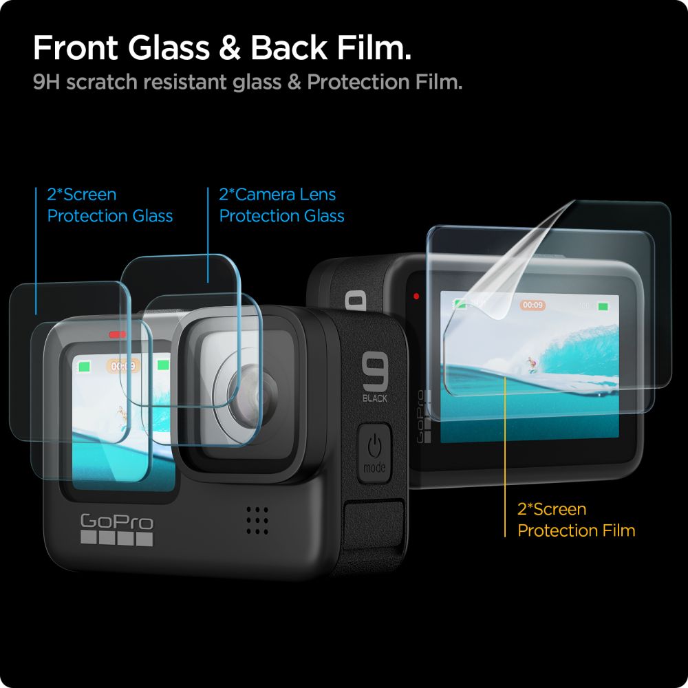 Spigen HERO11 Black Screen Protector, Transparent, GoPro HERO11 Black, Härdat glas, 62 mm, 0,254 mm, 40,9 mm, bild 2