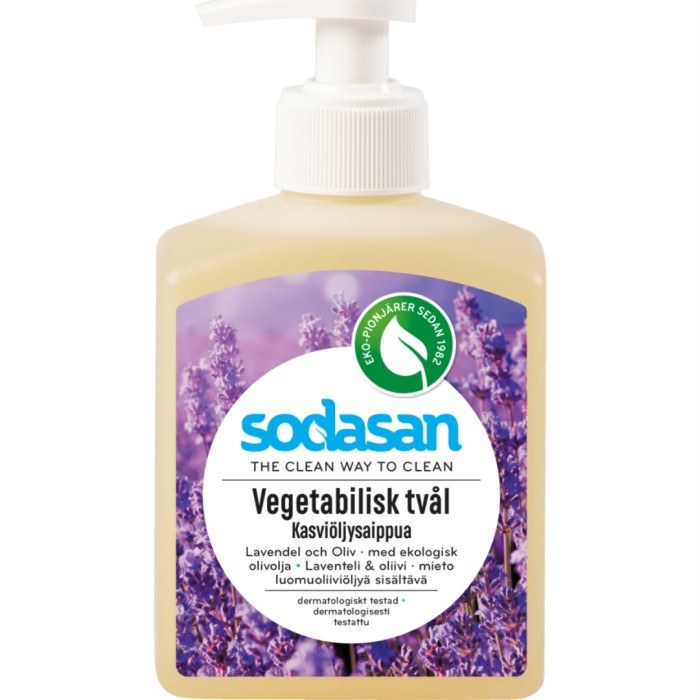 Sodasan Vegetabilisk Tvål Lavendel & Oliv 300 ml, bild 2