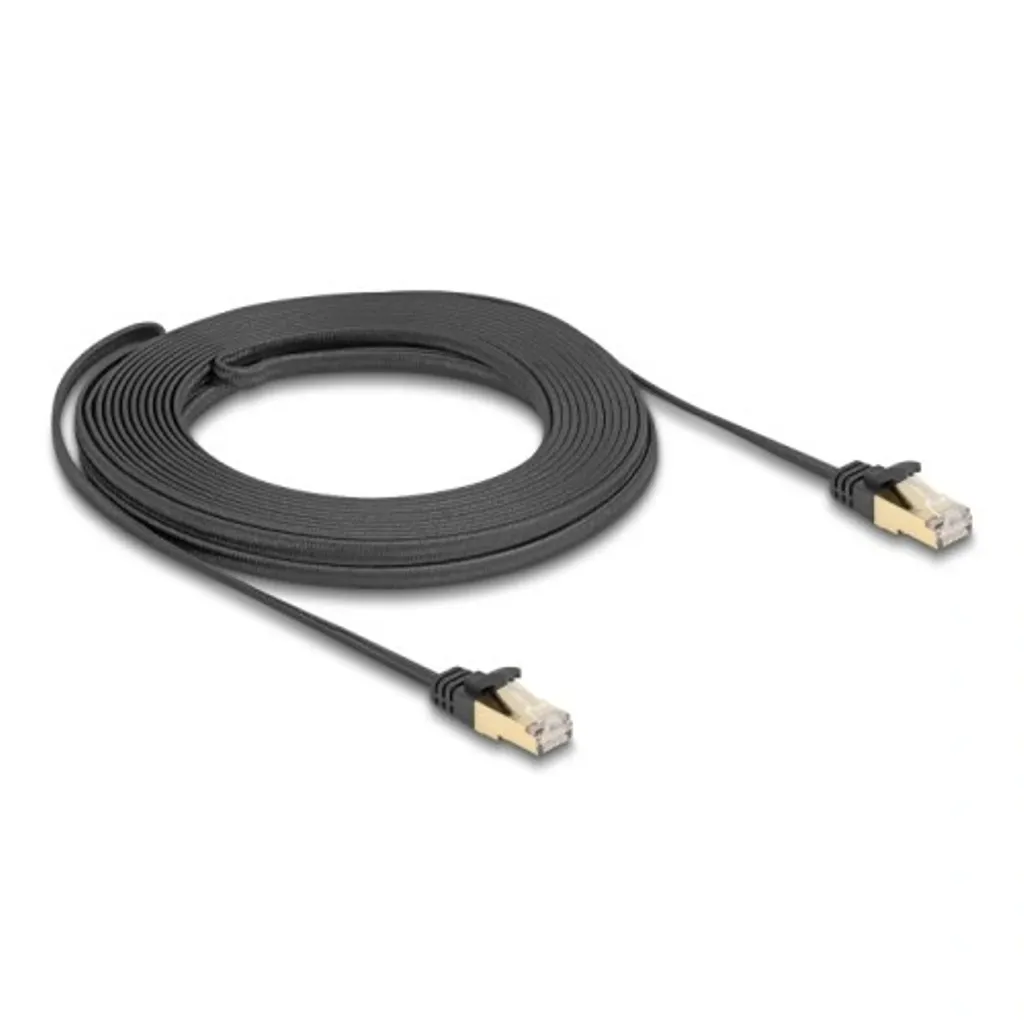 Delock Cat 6A U/FTP platt nätverkskabel, 10 m – svart