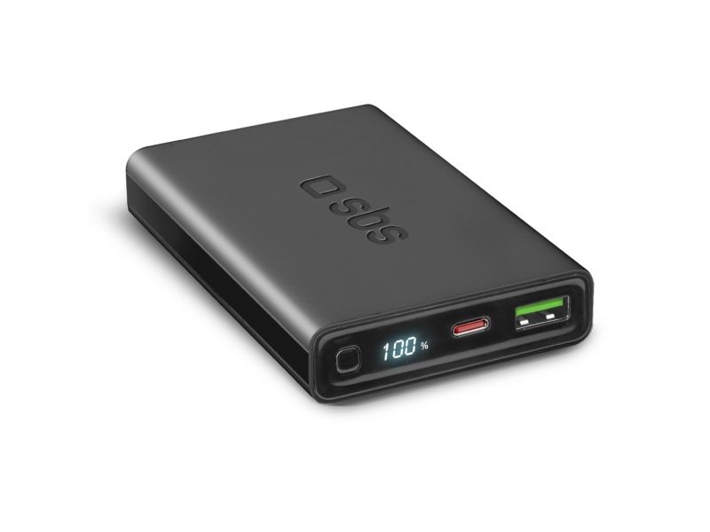 SBS TEBB10000LCDEVOPD20K, 10000 mAh, Litium Polymer (LiPo), 20 W, Svart