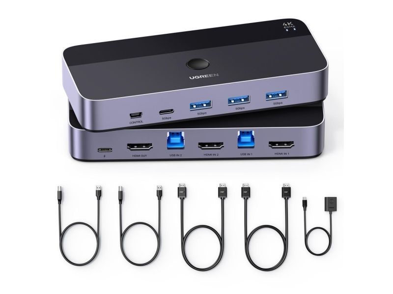 Ugreen 4K HDMI KVM-switch med USB 3.0 för 2 datorer