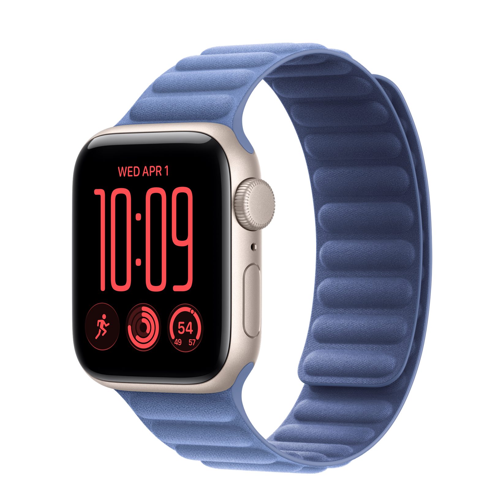 Apple Watch SE 3 (GPS) • Aluminiumboett stjärnglans, 40 mm • Magnetlänk ängsblå