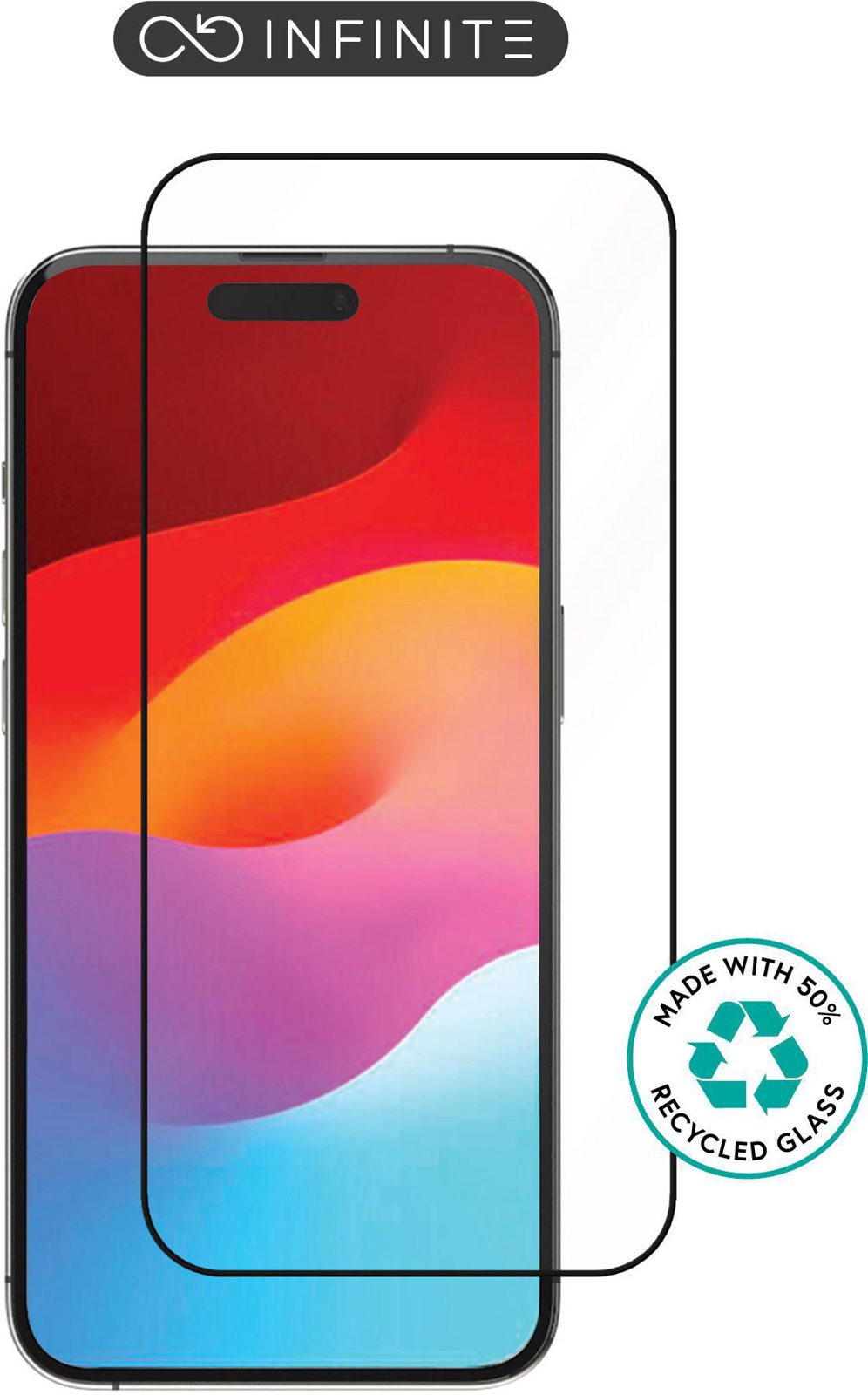 Skärmskydd eSTUFF Titan Shield Full Cover Glass, iPhone 15 - Svart, bild 3