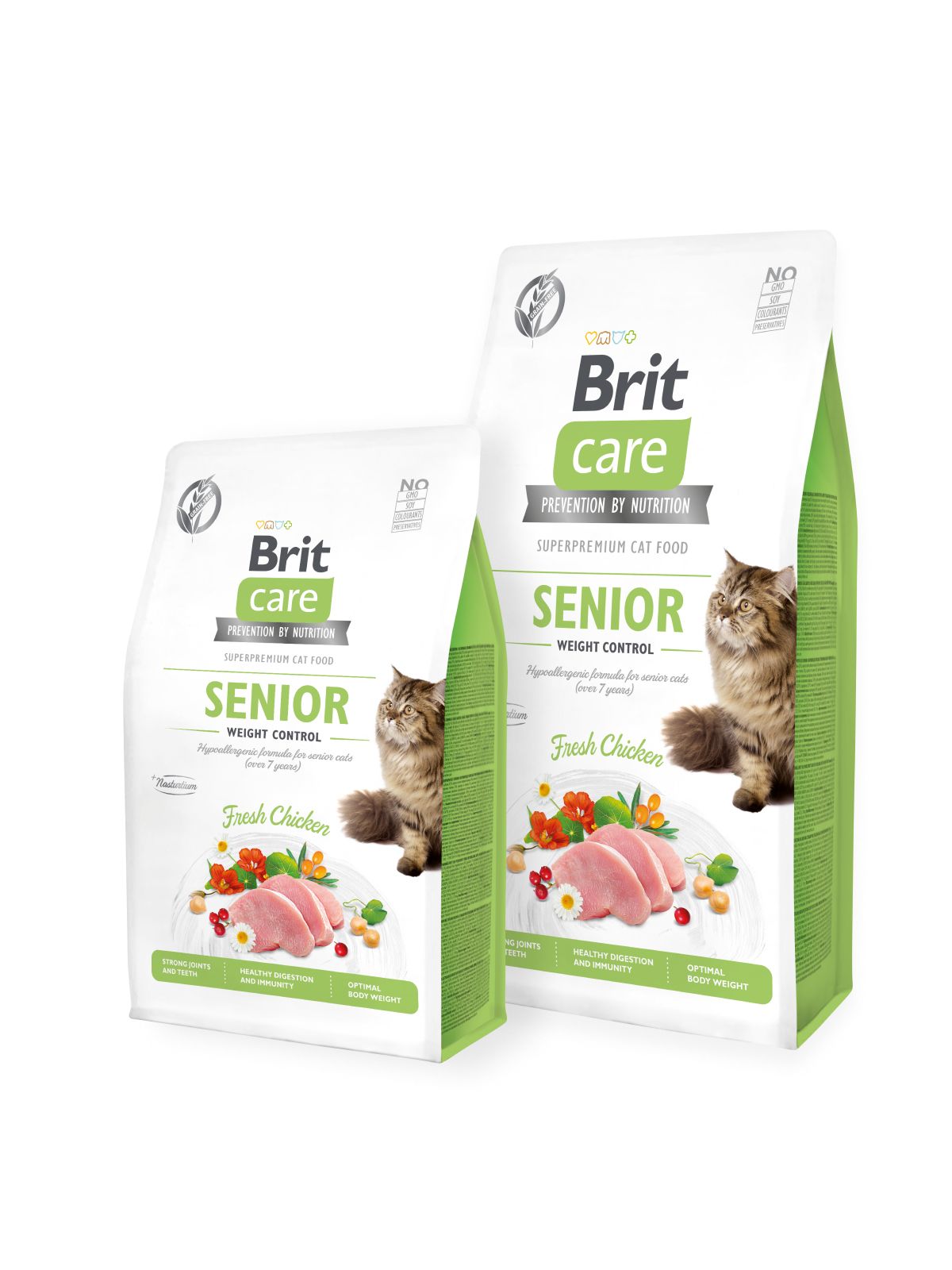 Brit Care Senior Weight Control kattmat 2 kg, kyckling, spannmålsfri