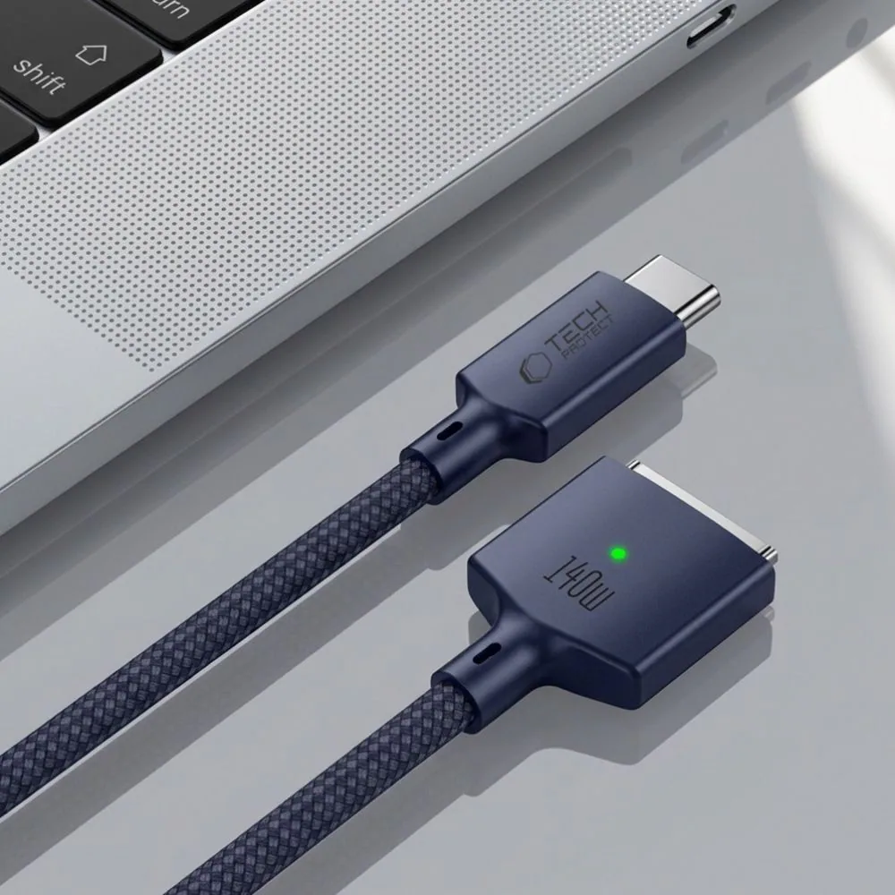 Tech-Protect MMC01 Ultraboost USB-C / USB-C MagSafe 3, 140 W, 200 cm kabel för MacBook – marinblå, bild 5