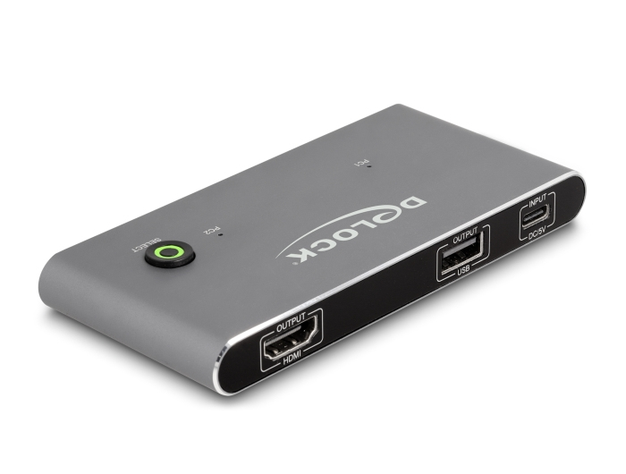 Systemswitch DeLock 11486, 2-vägs KVM, USB-C DP alt.mode till HDMI, 8K@30Hz / 4K@144Hz, bild 3