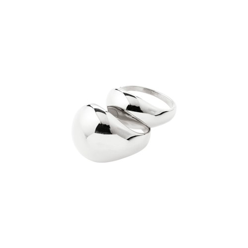 PILGRIM - EVON Rings 2-in-1 Set - Silver Plated - Adjustable Fit