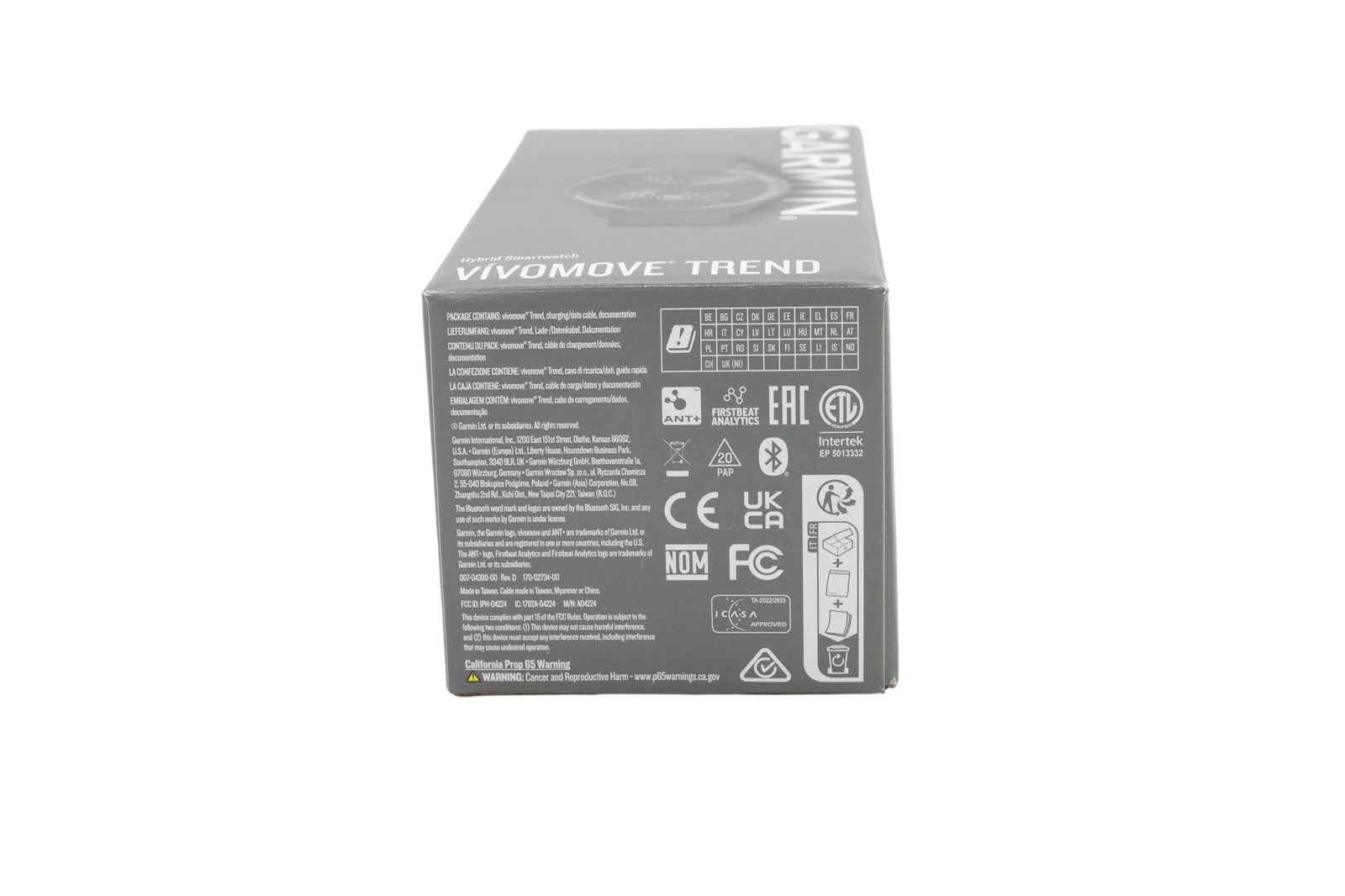 Garmin Vivomove Trend Hybridsmartklocka, svart, bild 2