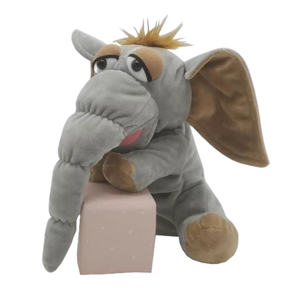 Elefant (Mammut) Handdocka 25 cm.