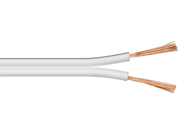 Högtalarkabel 0,75 mm² Vit 25 m