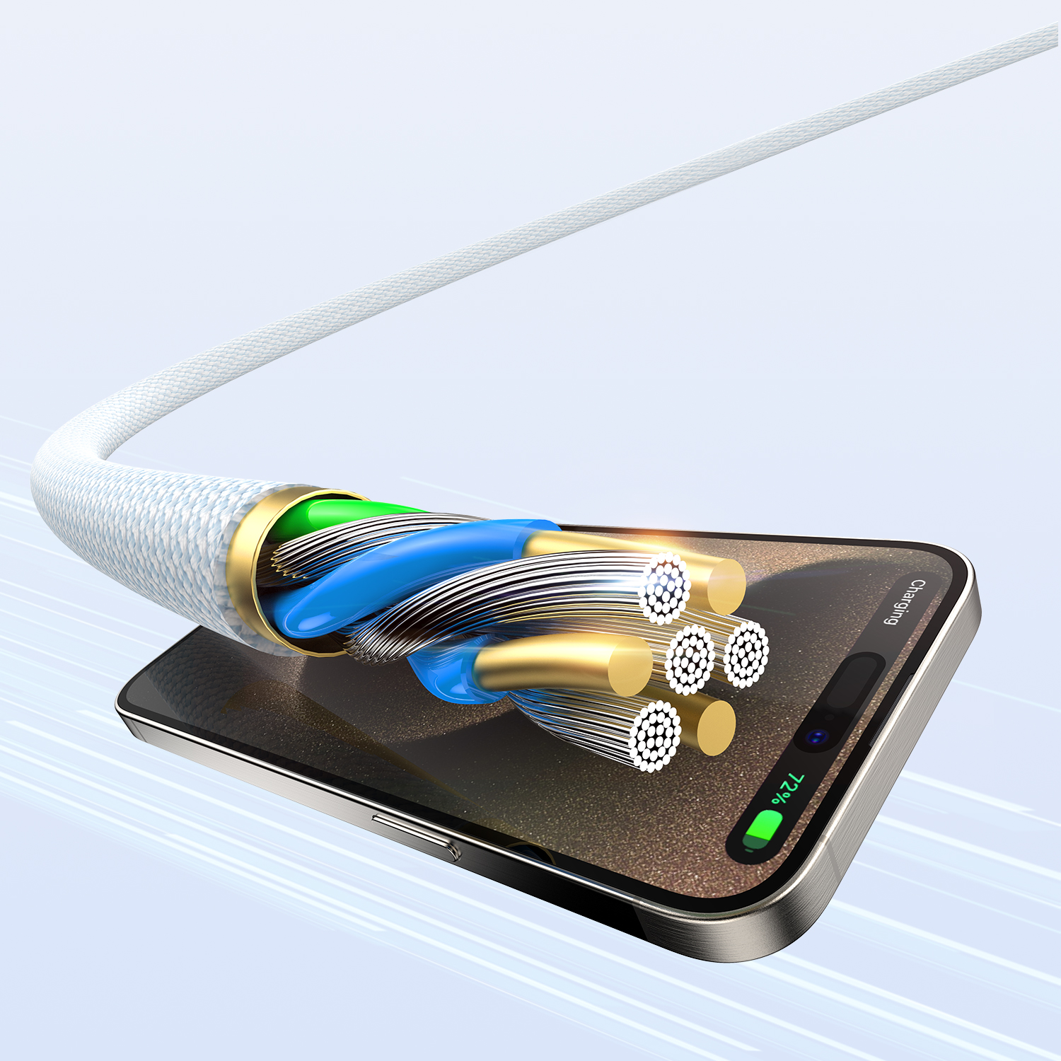 Dudao L6C USB-C till USB-C 60W PD 2m vit, bild 2
