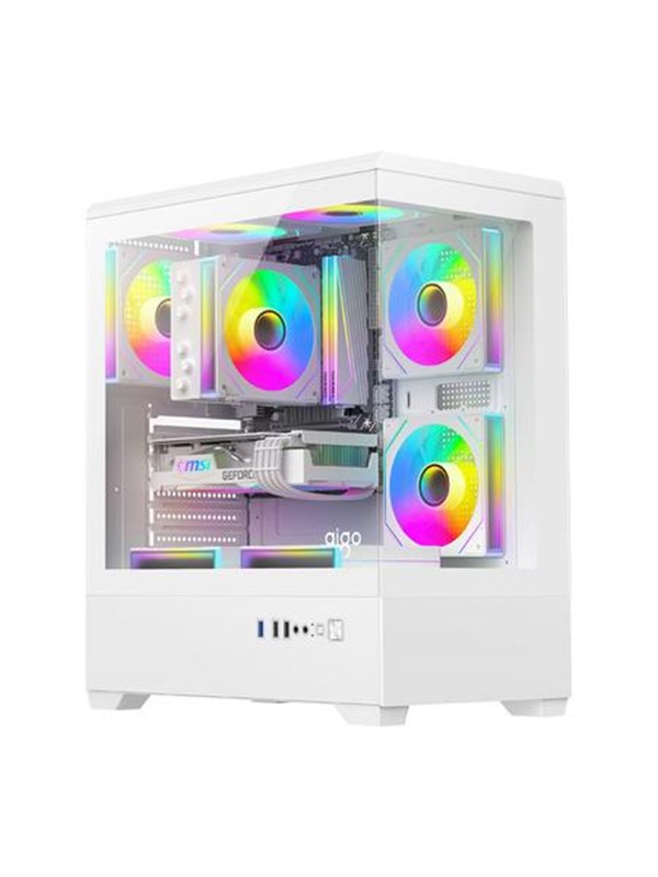 Darkflash C365 Computer Case + 5 Fans - Chassi - Vit, bild 5