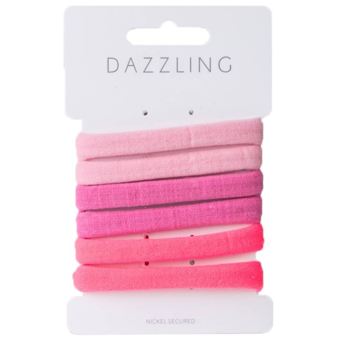 Dazzling Hår 6-pack rosa hårsnoddar