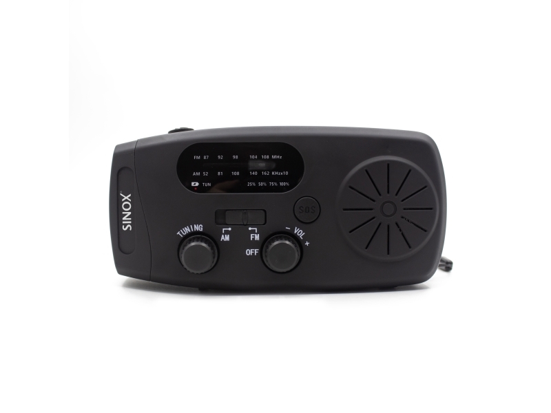 Sinox kompakt nödradio — svart