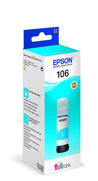 Epson T106 EcoTank bläckflaska, cyan, bild 2