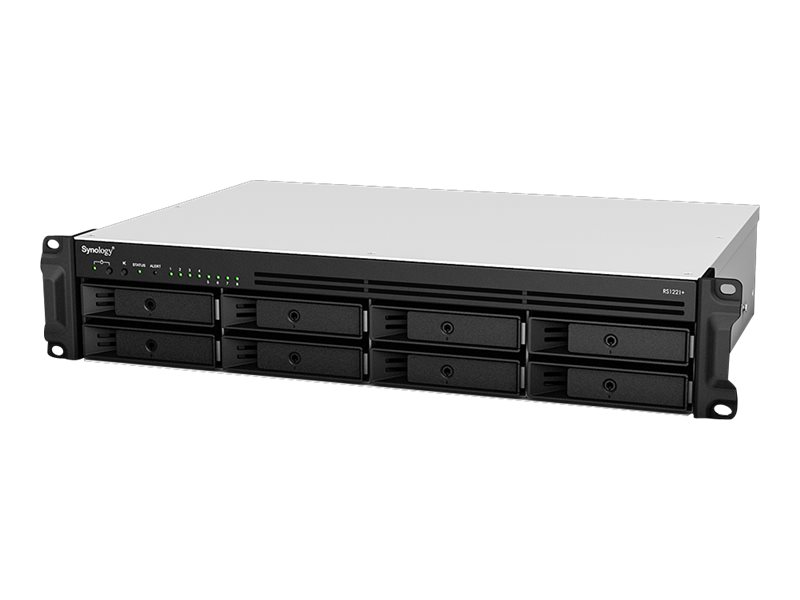 Synology RackStation RS1221RP+, 8-bay NAS, 2U, AMD Ryzen V1500B Quad Core, 4 GB RAM, 4xGigaLAN, redundant nätagg