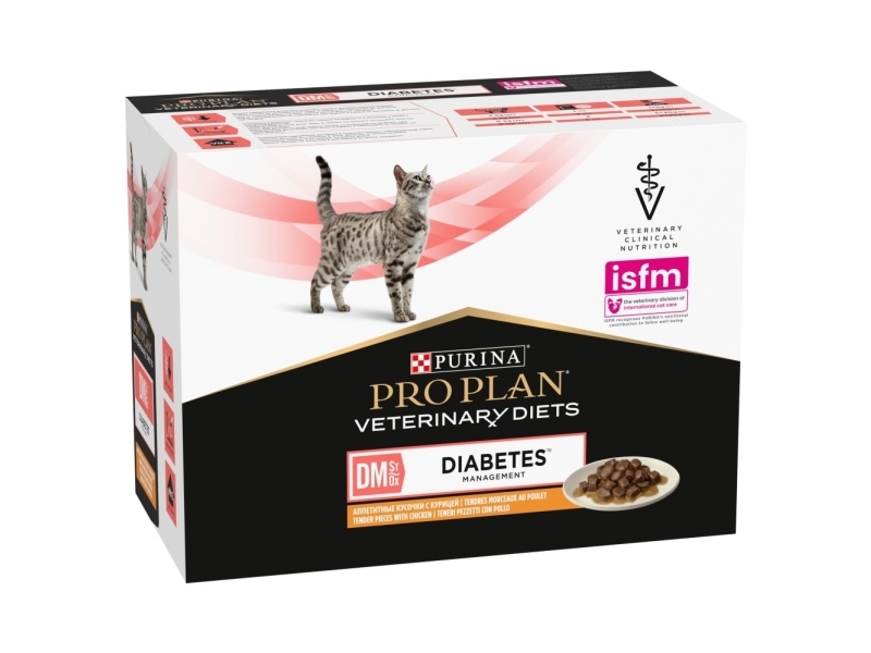 Purina Pro Plan Veterinary Diets Feline DM St/Ox Diabetes Kyckling 10 x 85 g, bild 2