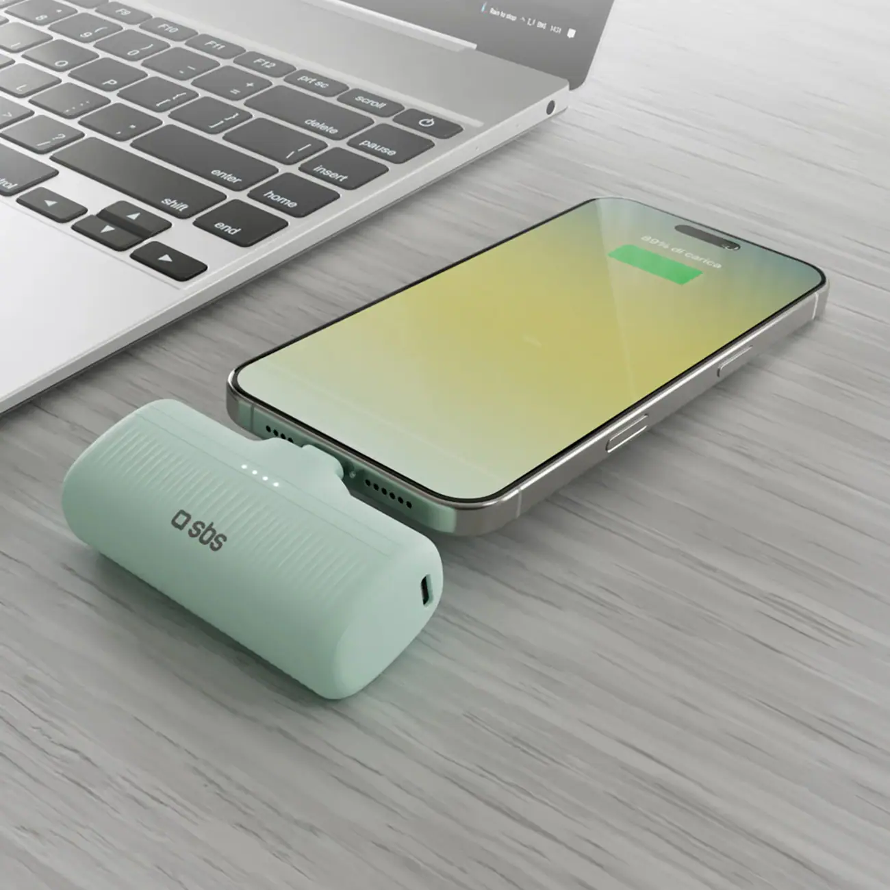 SBS EcoPower 5000 mAh 10W Powerbank med inbyggd USB-C-port - Grön, bild 5
