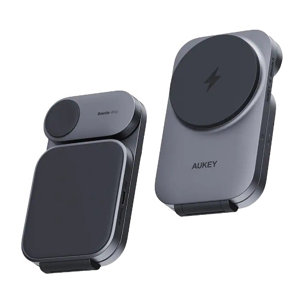 AUKEY LC-MC312P MagFusion Z Plus 25 W Qi2-2 3-i-1 trådlös laddare