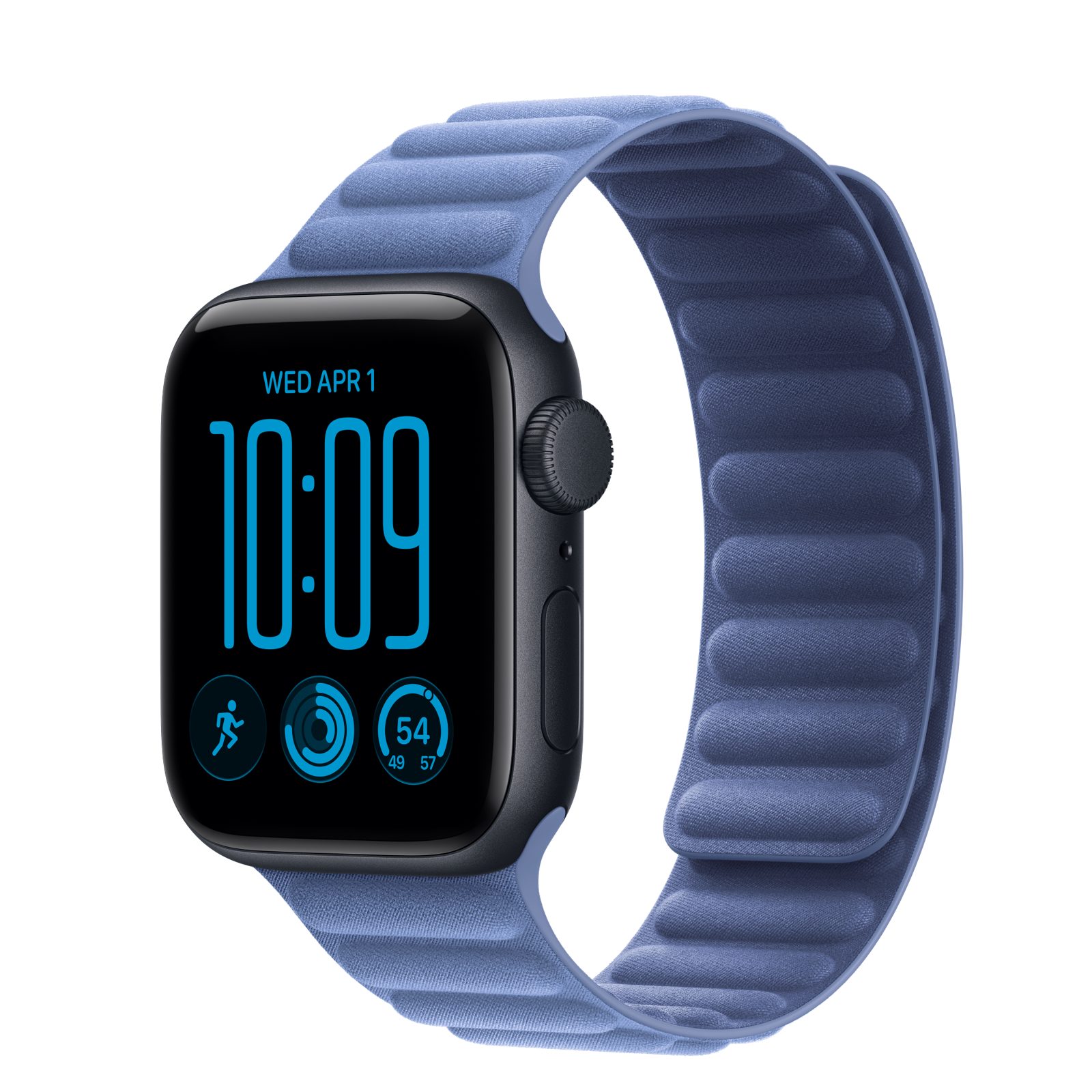 Apple Watch SE 3 (GPS) • Aluminiumboett midnatt, 40 mm • Magnetlänk ängsblå