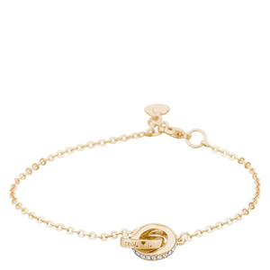 Snö of Sweden Connected Chain Bracelet Gold/Clear 16-17cm