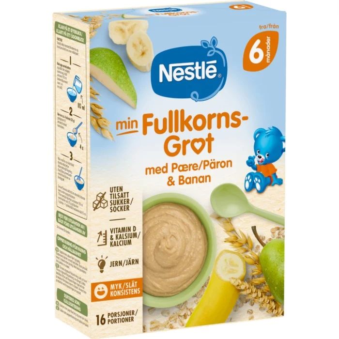 Nestlé Min Fullkornsgröt med Päron & Banan 6M 410 g