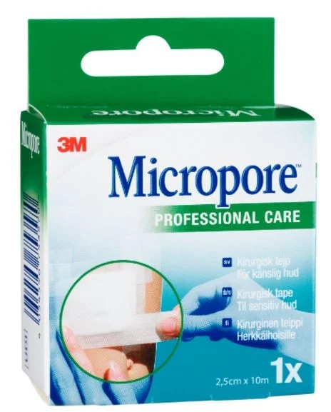 Micropore Kirurgisk Tejp Refill Vit 2,5 cm x 10 m, 1 st