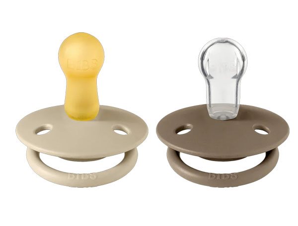BIBS napp De Lux silikon 2-pack Onesize, vanilla/dark oak, bild 2