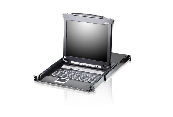 ATEN Slideaway CL5708M - KVM-konsol med omkopplare för tangentbord/video/mus - 8 portar - 17 - kan monteras i rack - 1280 x 1024 - 1U