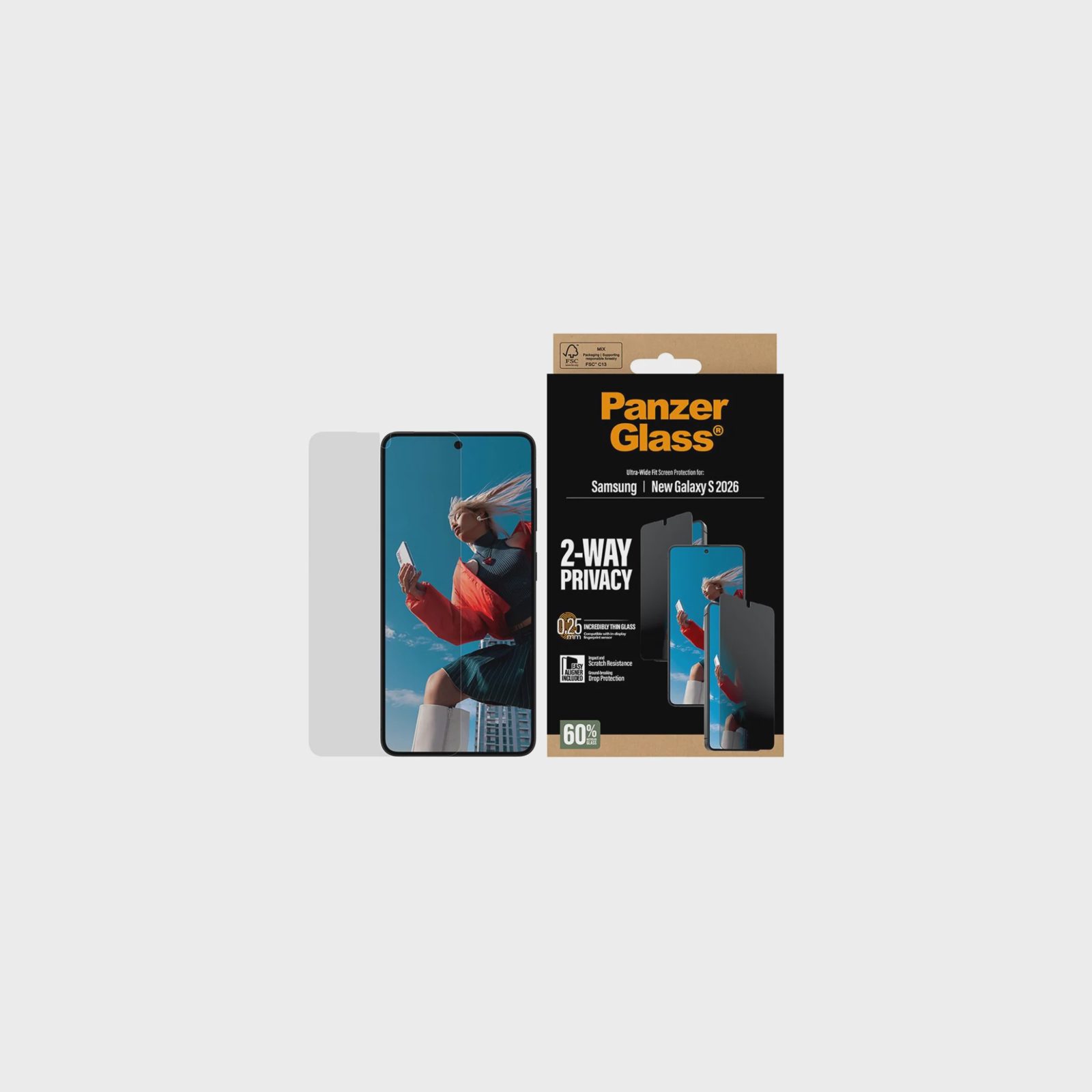 PanzerGlass Samsung Galaxy S26 skärmskydd Ultra-Wide Fit Privacy