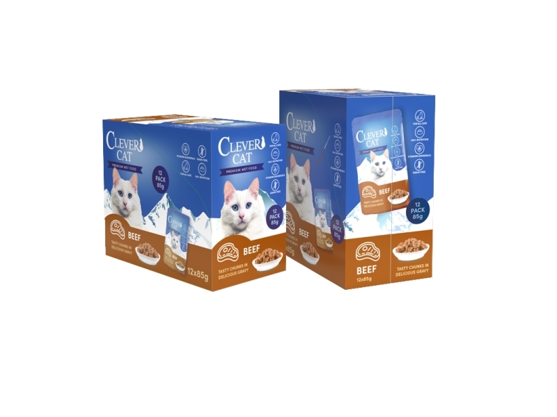 Clever cat - Clever Cat Pouches - Beef - 12-pack, 85g per pouch, bild 4