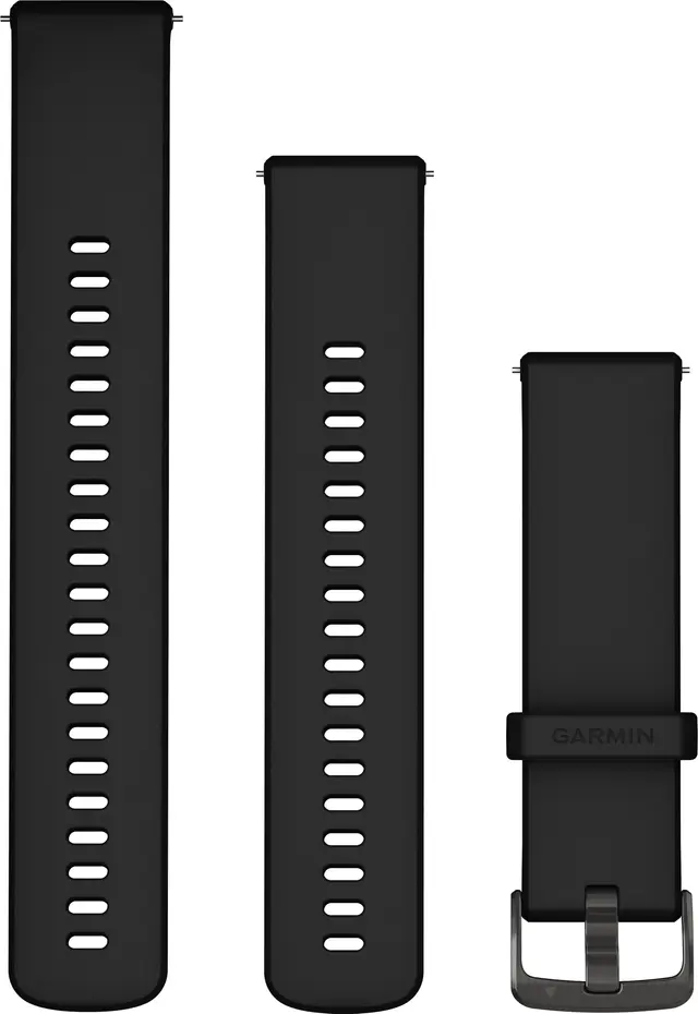 Garmin Quick Release armband 22 mm silikon, svart/skifergrå
