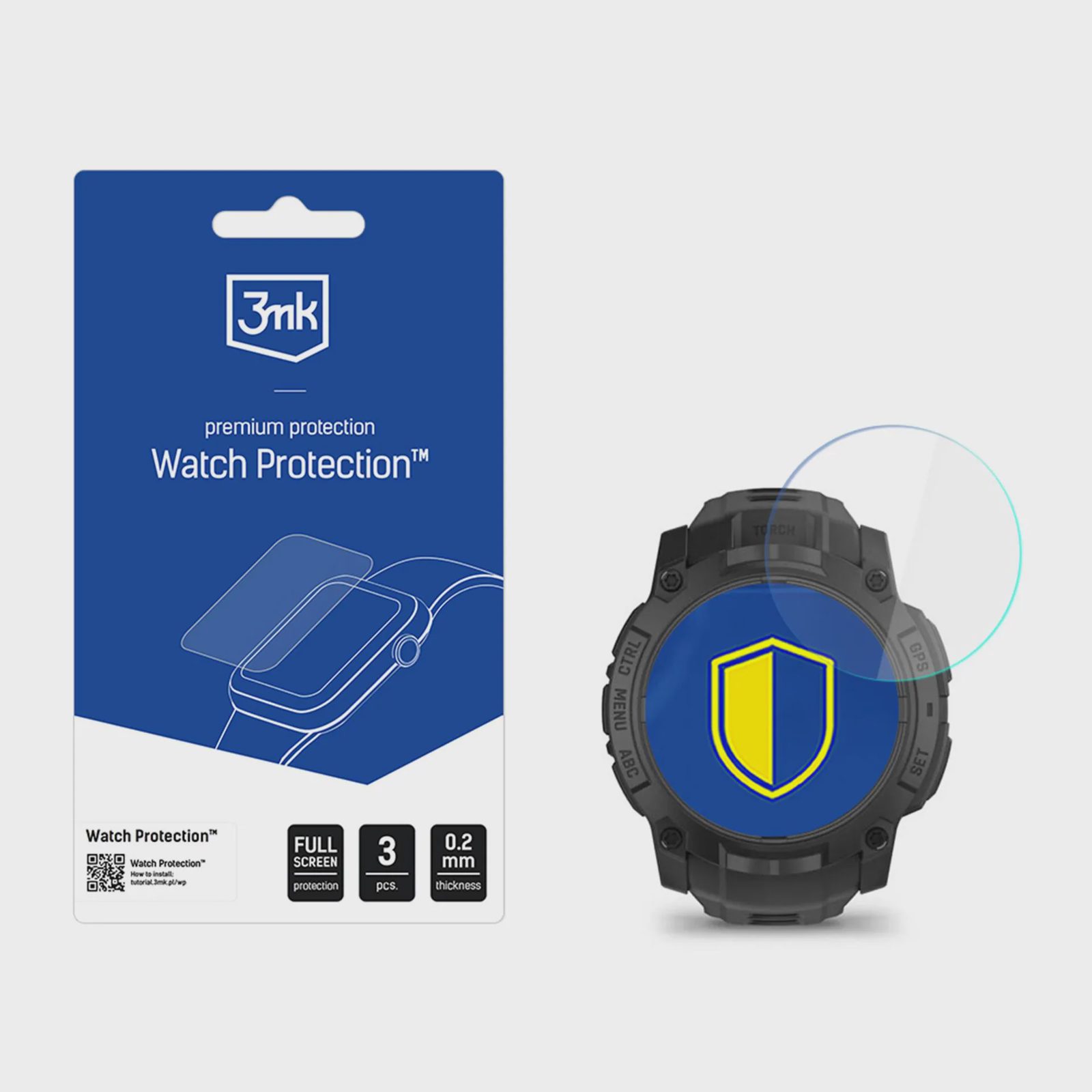 3mk Watch Protection FlexibleGlass skärmskydd för smartklocka, Garmin Instinct 3 Tactical 50 mm
