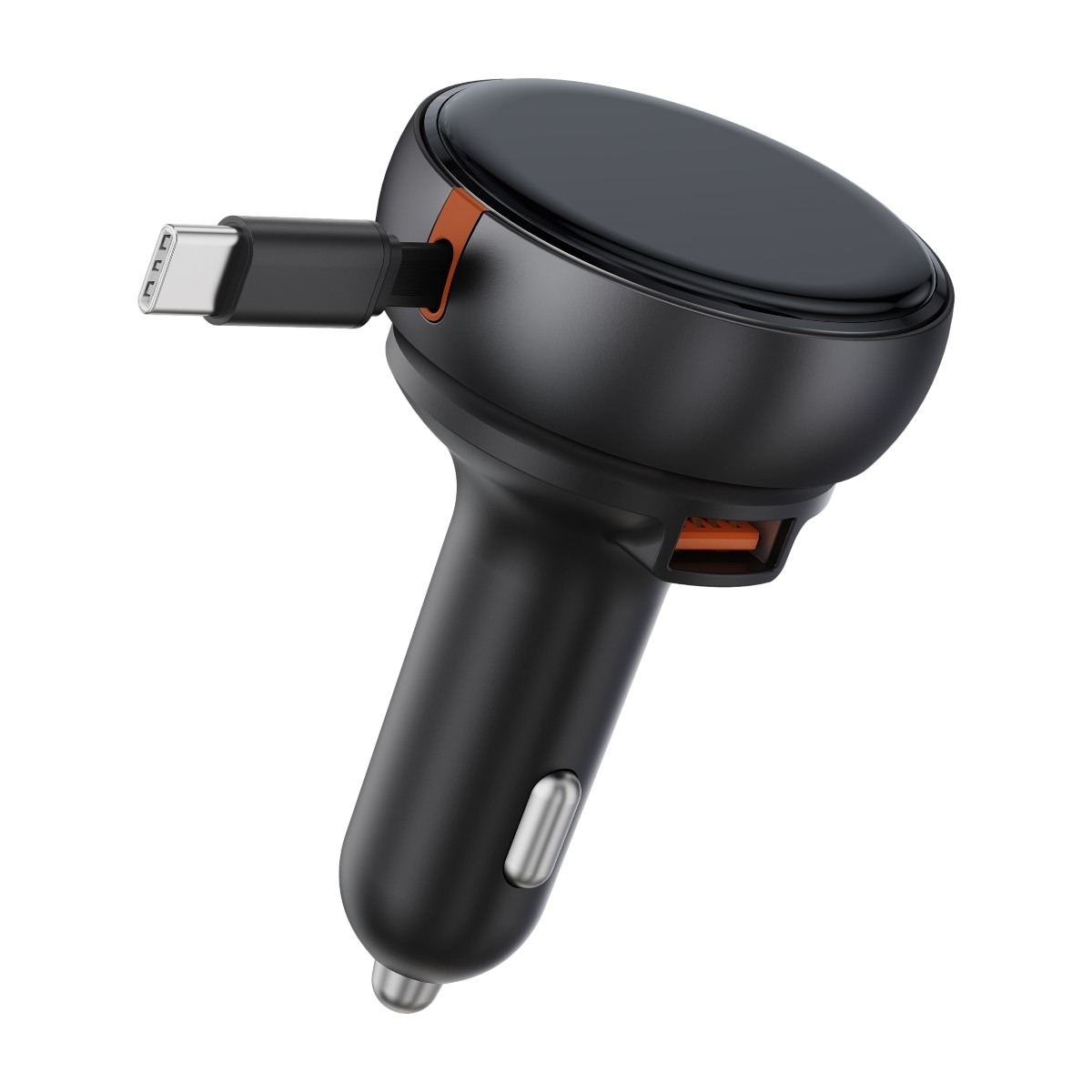 Dacota Platinum 81 W billaddare med indragbar kabel, svart