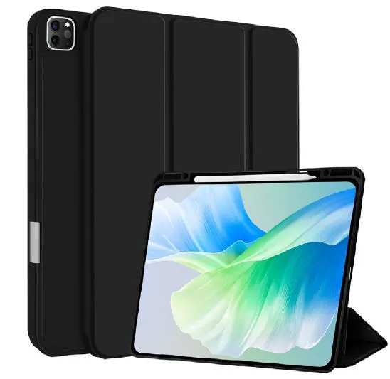 4smarts - Vikbart fodral för surfplatta - termoplastisk polyuretan (TPU), polyuretanläder - svart - för Apple 13-inch iPad Pro (M4)
