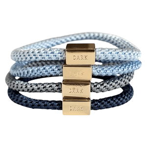 Dark Fat Hair Ties Thin Combo Blue Mix 4 pcs
