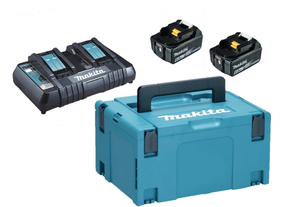 Makita batteri- och laddset, 2 st 18 V/6,0 Ah och snabb-laddare