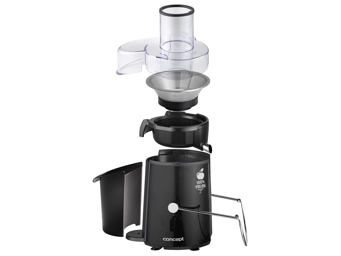 Concept LO7027, Juicecentrifug, Svart, 16800 RPM, 1,8 l, 1 l, Rostfritt stål