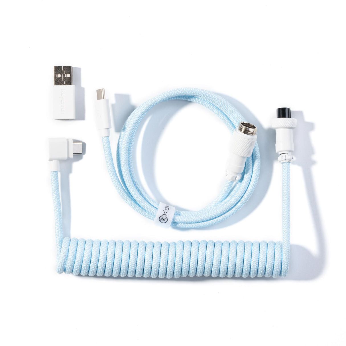 Keychron Coiled Aviator Cable 8K Vinklad Ljusblå