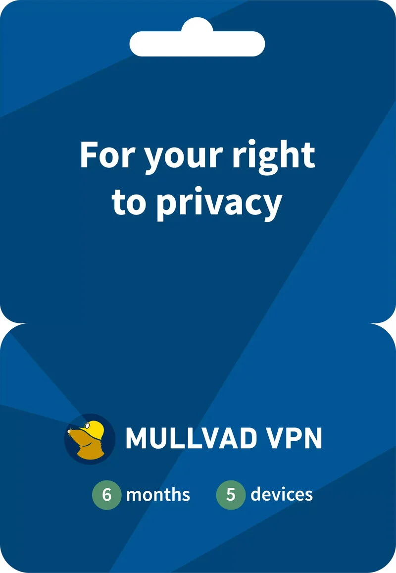 Mullvad VPN 6 månader / 5 användare