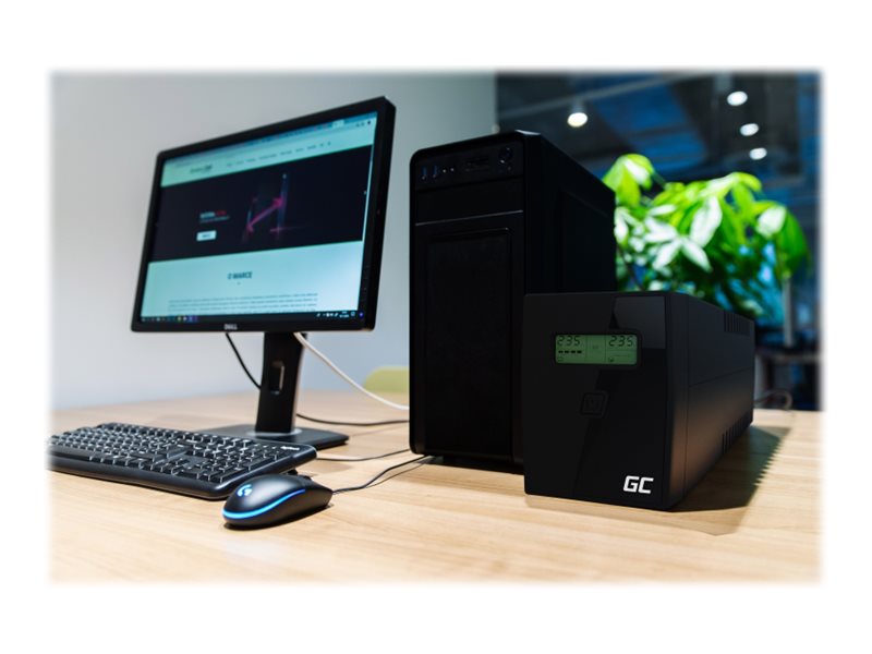 Green Cell Micropower 600VA - UPS - AC 220/230/240 V - 360 Watt - 600 VA - 7 Ah - USB - utgångskontakter: 2