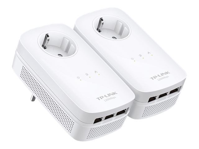TP-Link TL-PA8030P KIT AV1200 3-Port Gigabit Passthrough Powerline Starter Kit, 1200Mbps
