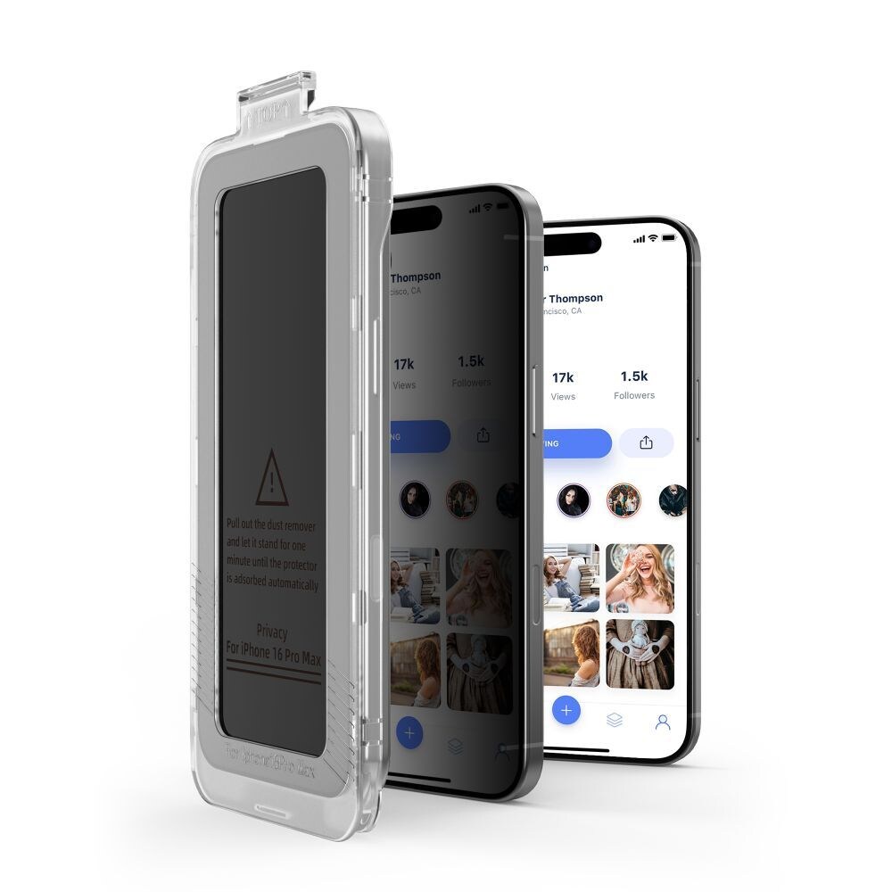 Tech-Protect Quick Set Spy+ Privacy Glass 2-pack för iPhone 13 / 13 Pro / 14 / 16e, bild 3